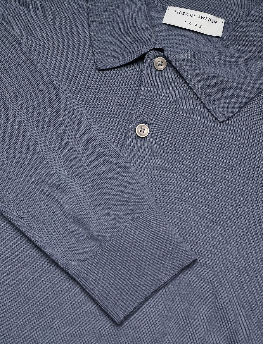 Tiger of Sweden - EROSS RWS - long-sleeved knitted polos - dull blue - 2
