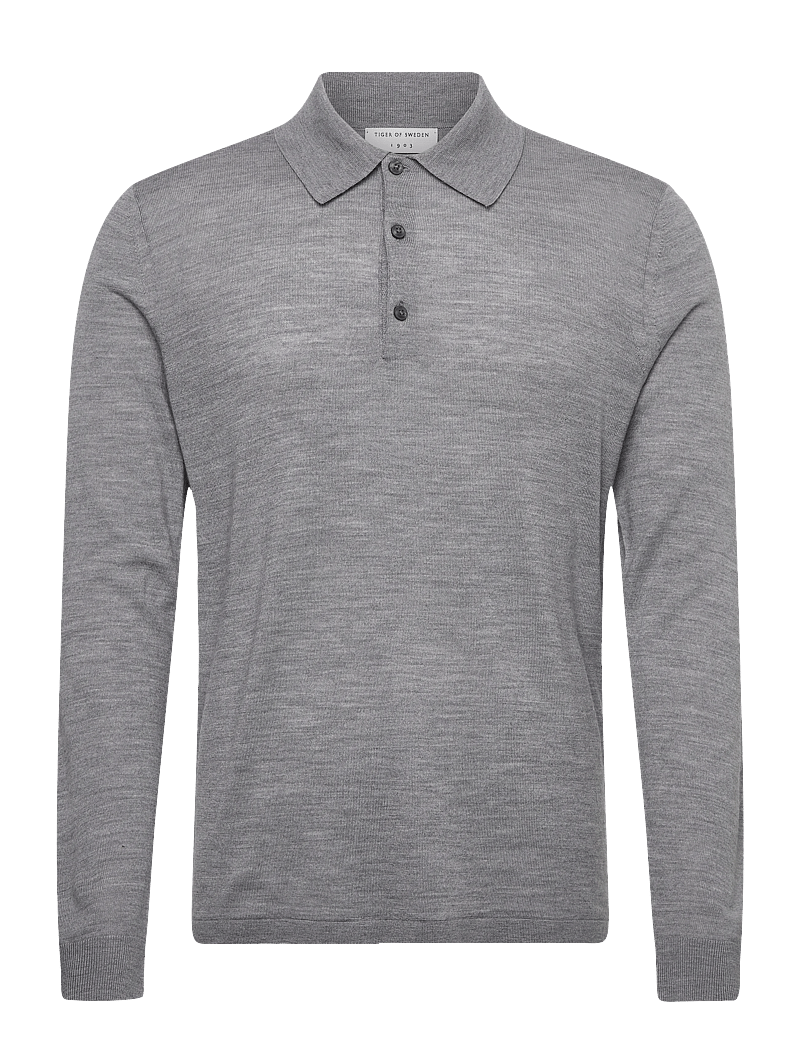 Tiger of Sweden - EROSS RWS - gestrickte polohemden - grey melange - 0