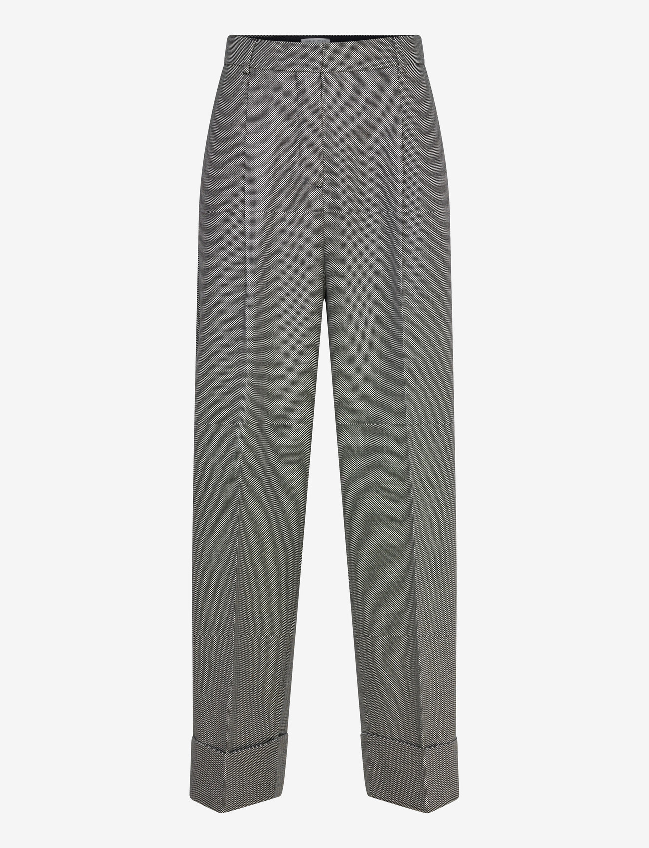 Tiger of Sweden ERISE - Wide leg trousers - BLACK + WHITE / grey