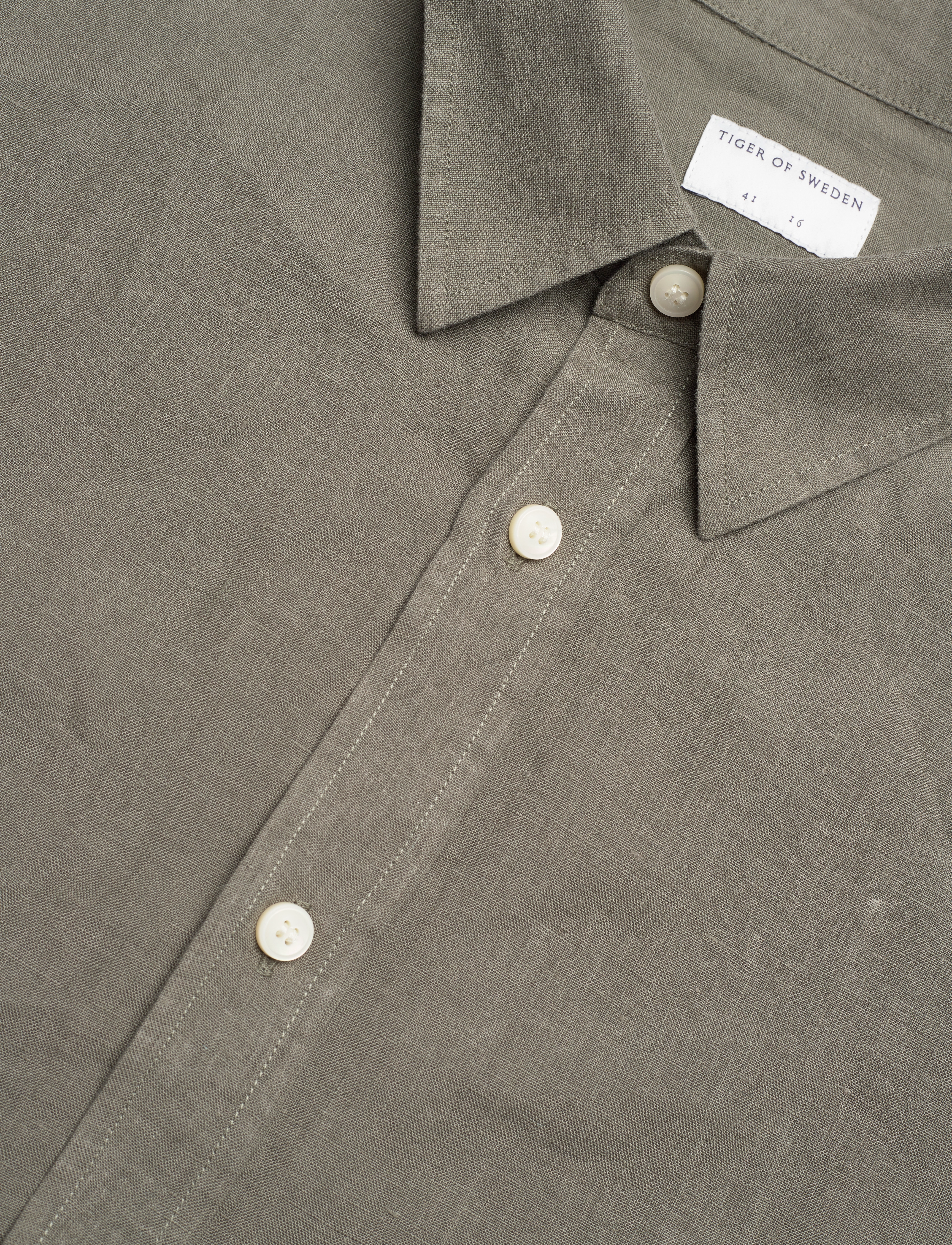Tiger of Sweden - Spenser SS - linen shirts - thyme - 3