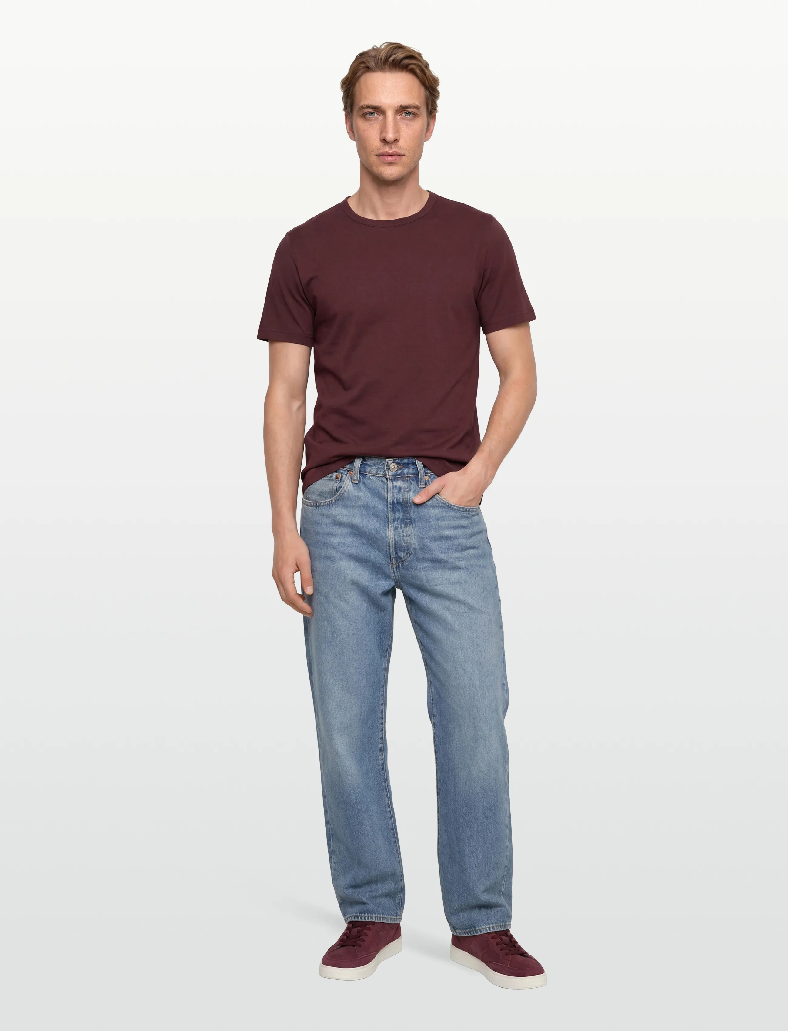 Tiger of Sweden Olaf, XXL, T-shirts, Burgunderrot - Short-sleeved, Männerswear
