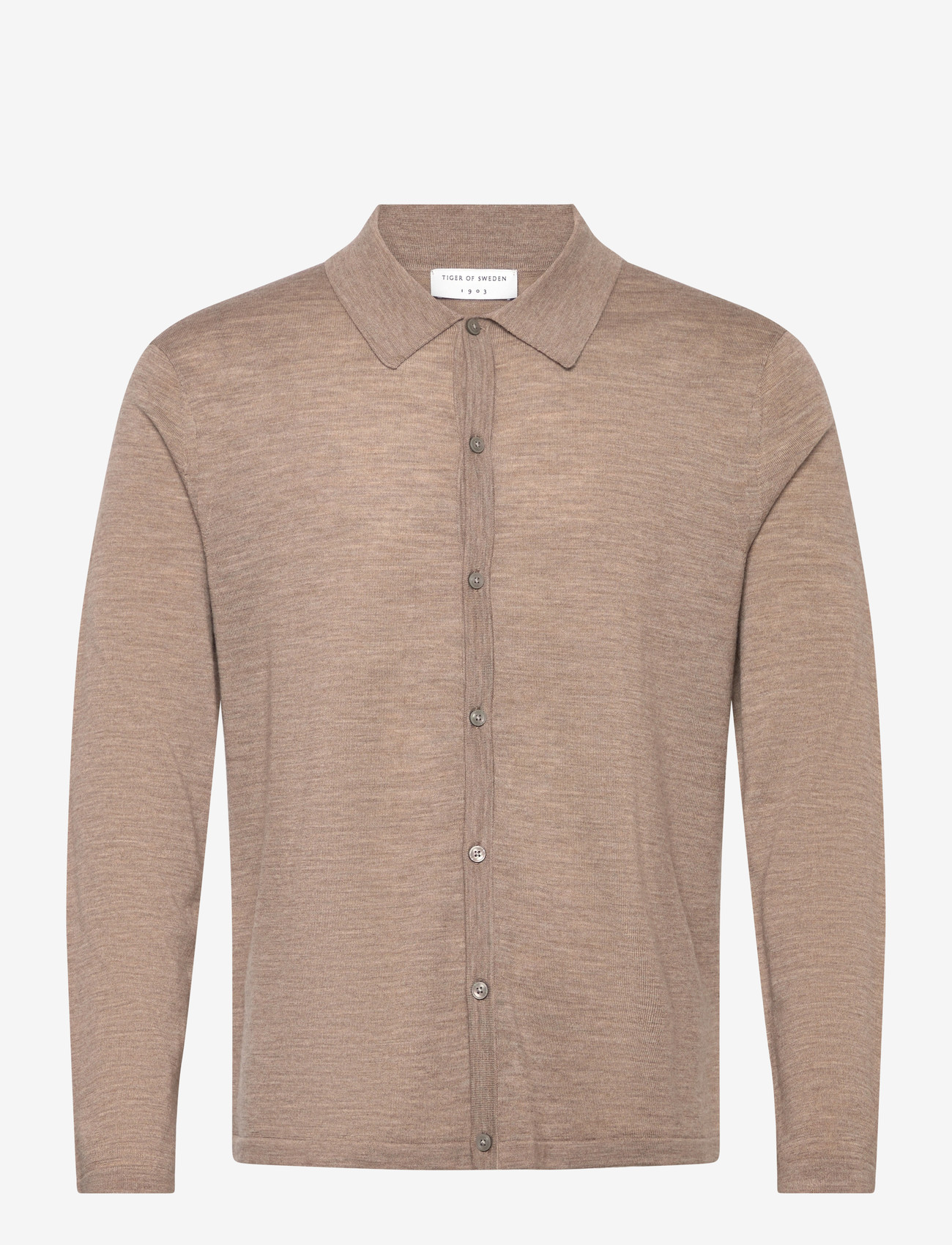 Tiger of Sweden - VERKLIN RWS - langermede, strikkede pologensere - beige melange - 0