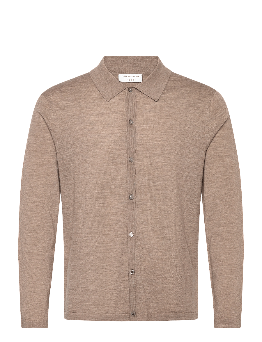 Tiger of Sweden - VERKLIN RWS - long-sleeved knitted polos - beige melange - 1