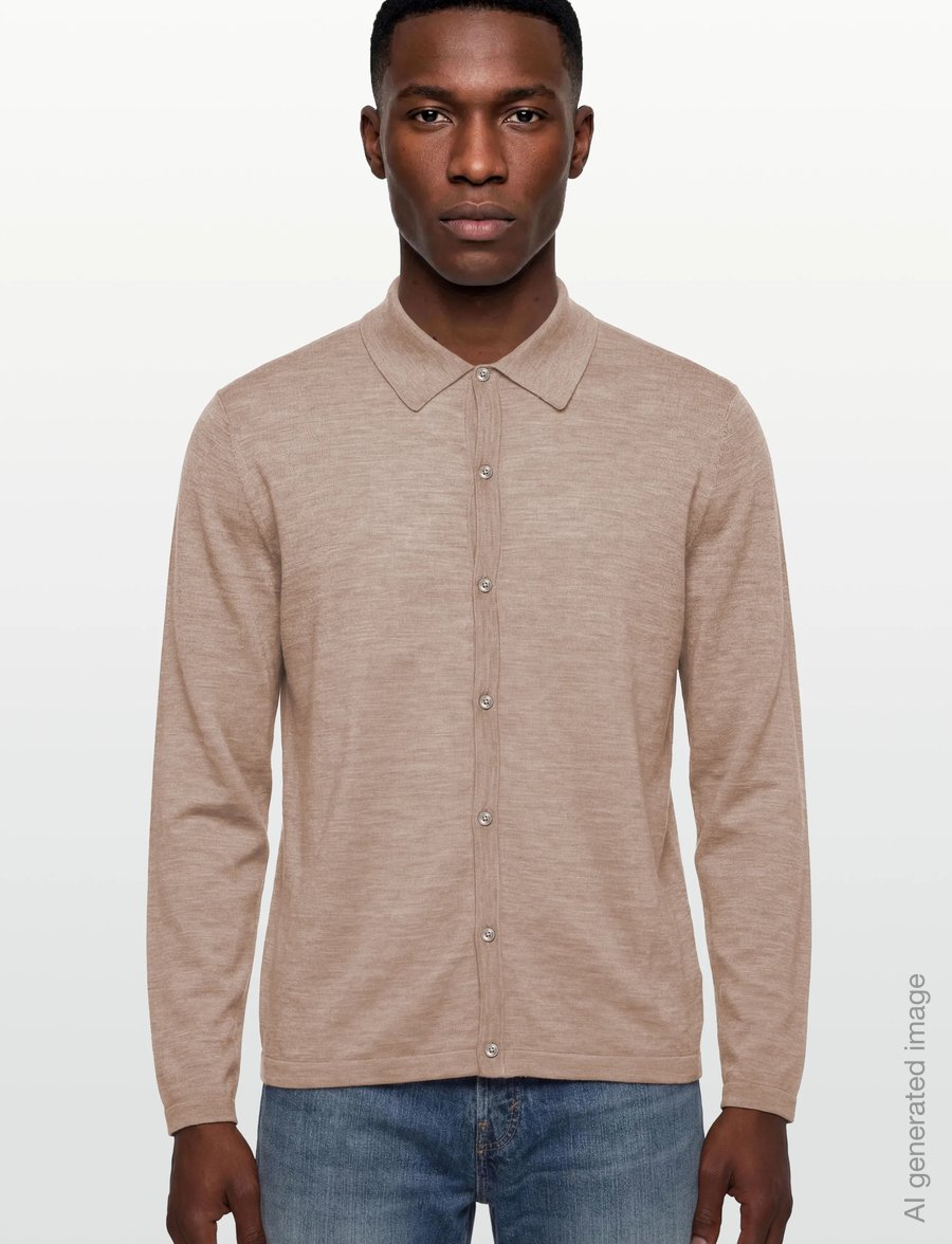 Tiger of Sweden - VERKLIN RWS - long-sleeved knitted polos - beige melange - 3