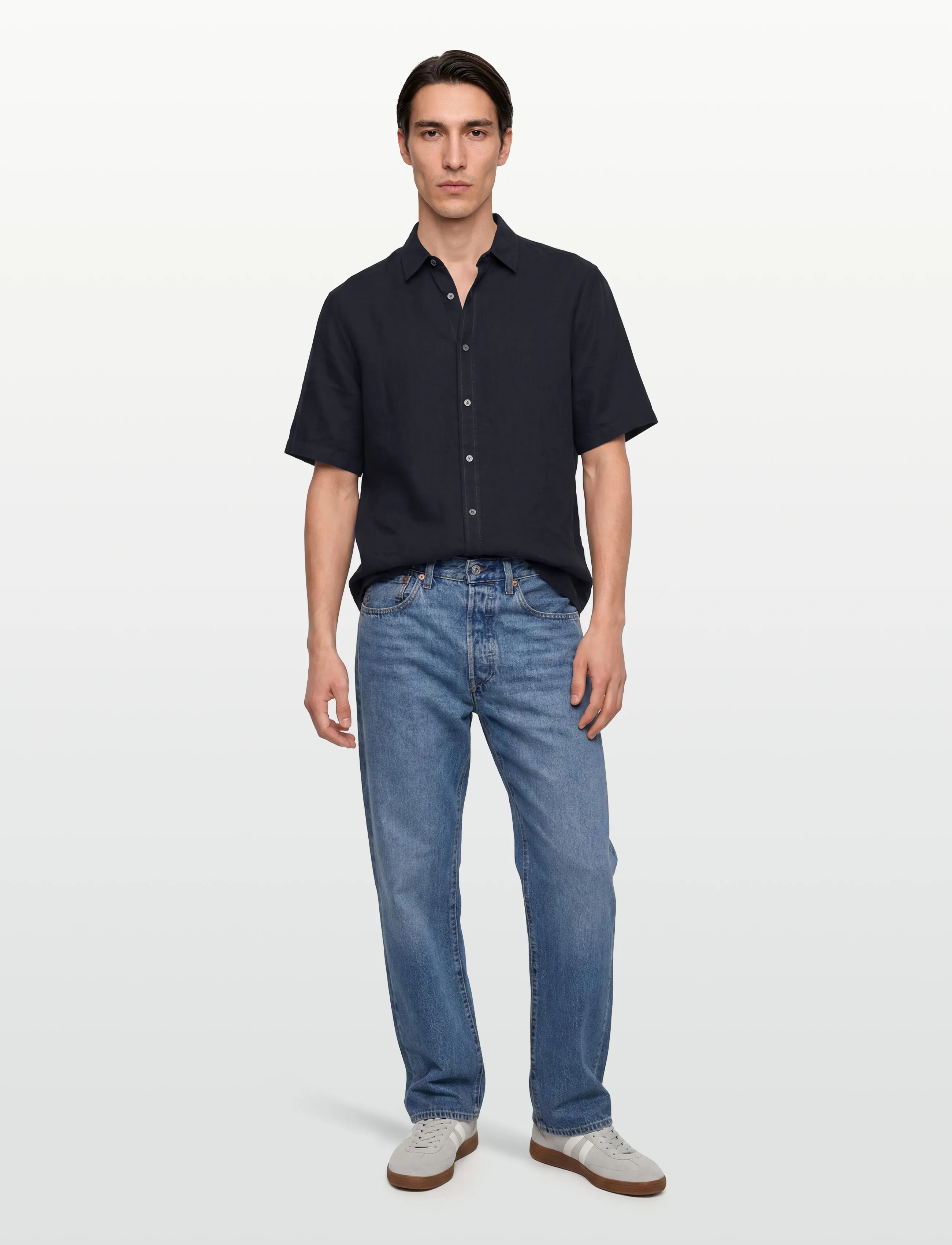 Tiger of Sweden Spenser Ss, 37, Shirts, Schwarz - Short-sleeved Männerswear