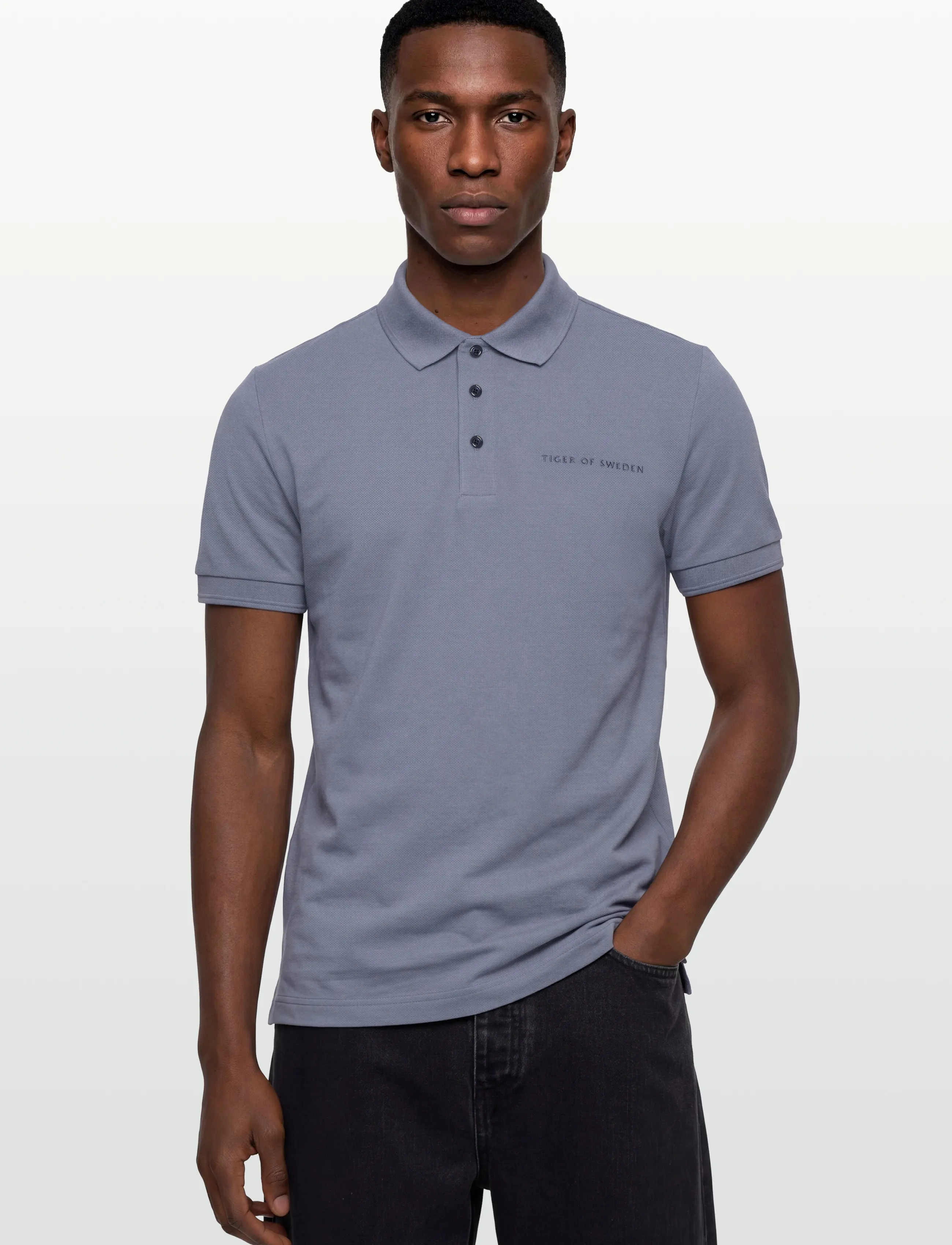 Tiger of Sweden - DARIOS - polo krekli ar īsām piedurknēm - dull blue - 3