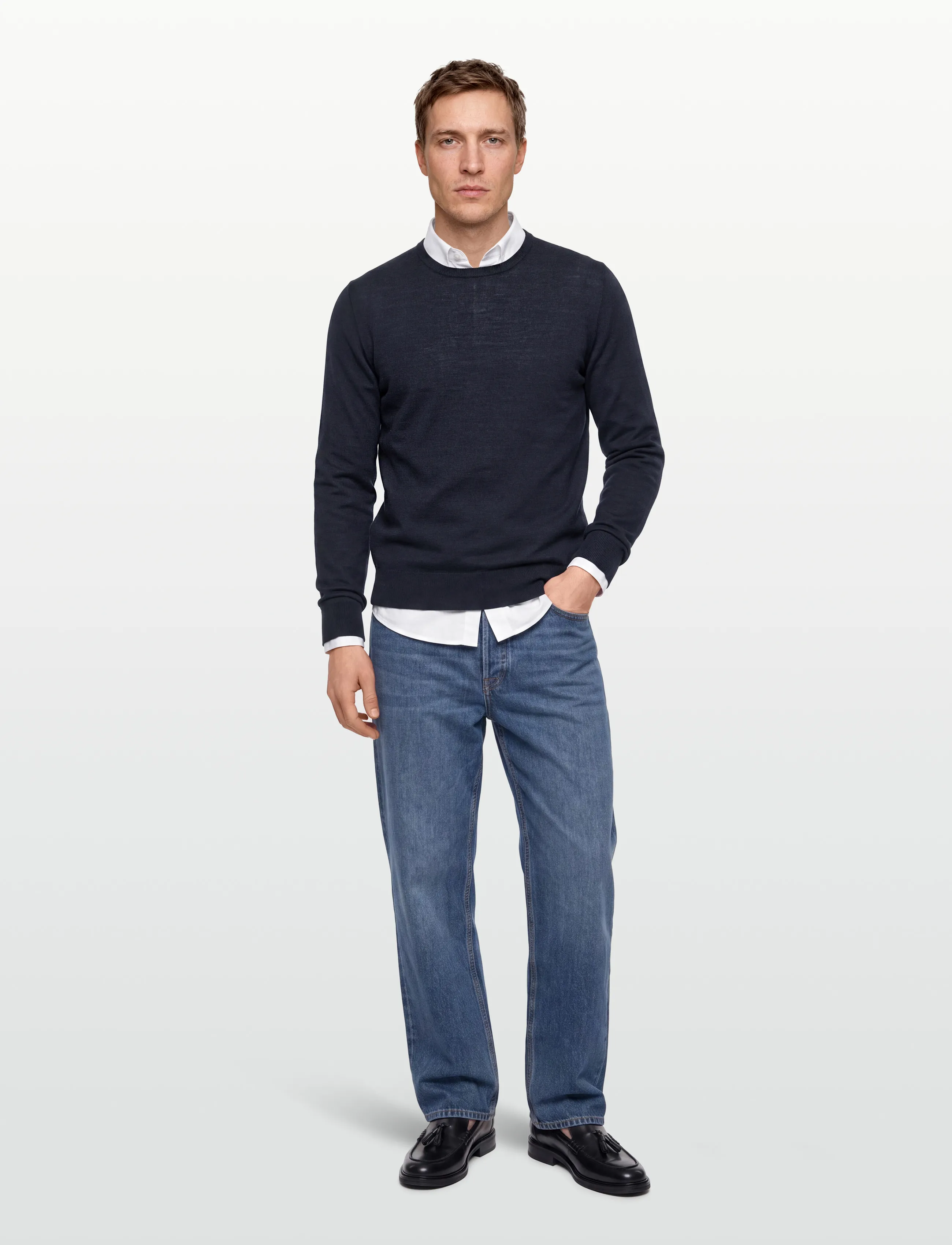 Tiger of Sweden Connor Rws, S S, T-shirts, Marineblau - Long-sleeved, Männerswear