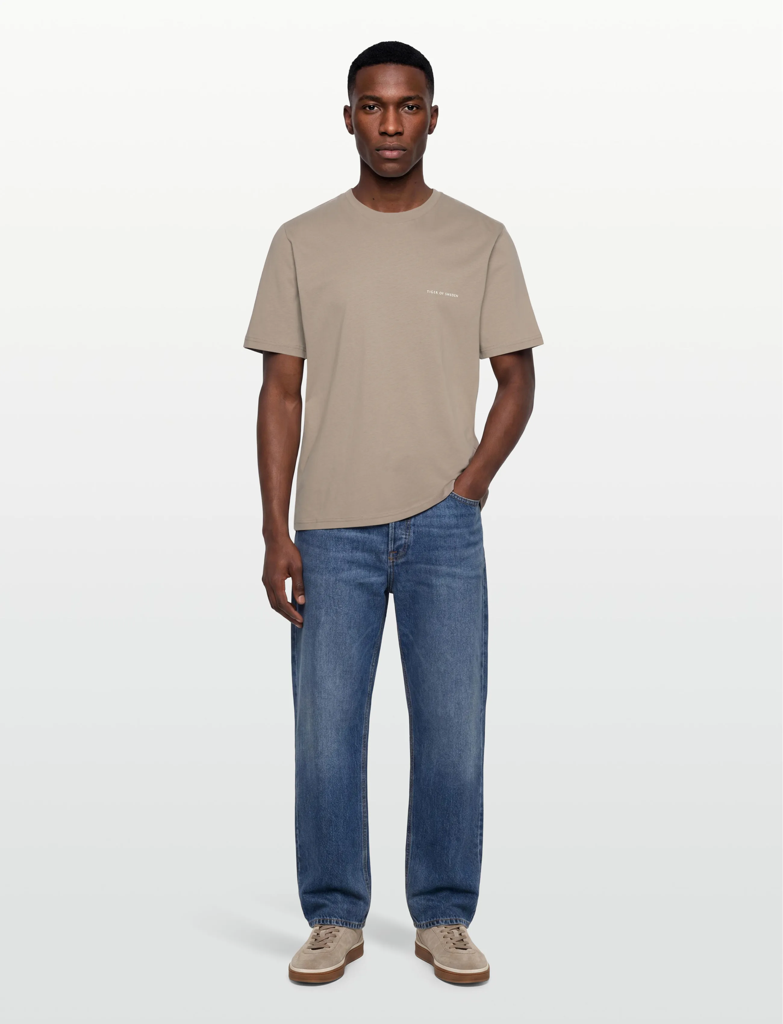 Tiger of Sweden PRO - Lühikeste varrukatega T-särgid - ARTICHOKE GREY / brown