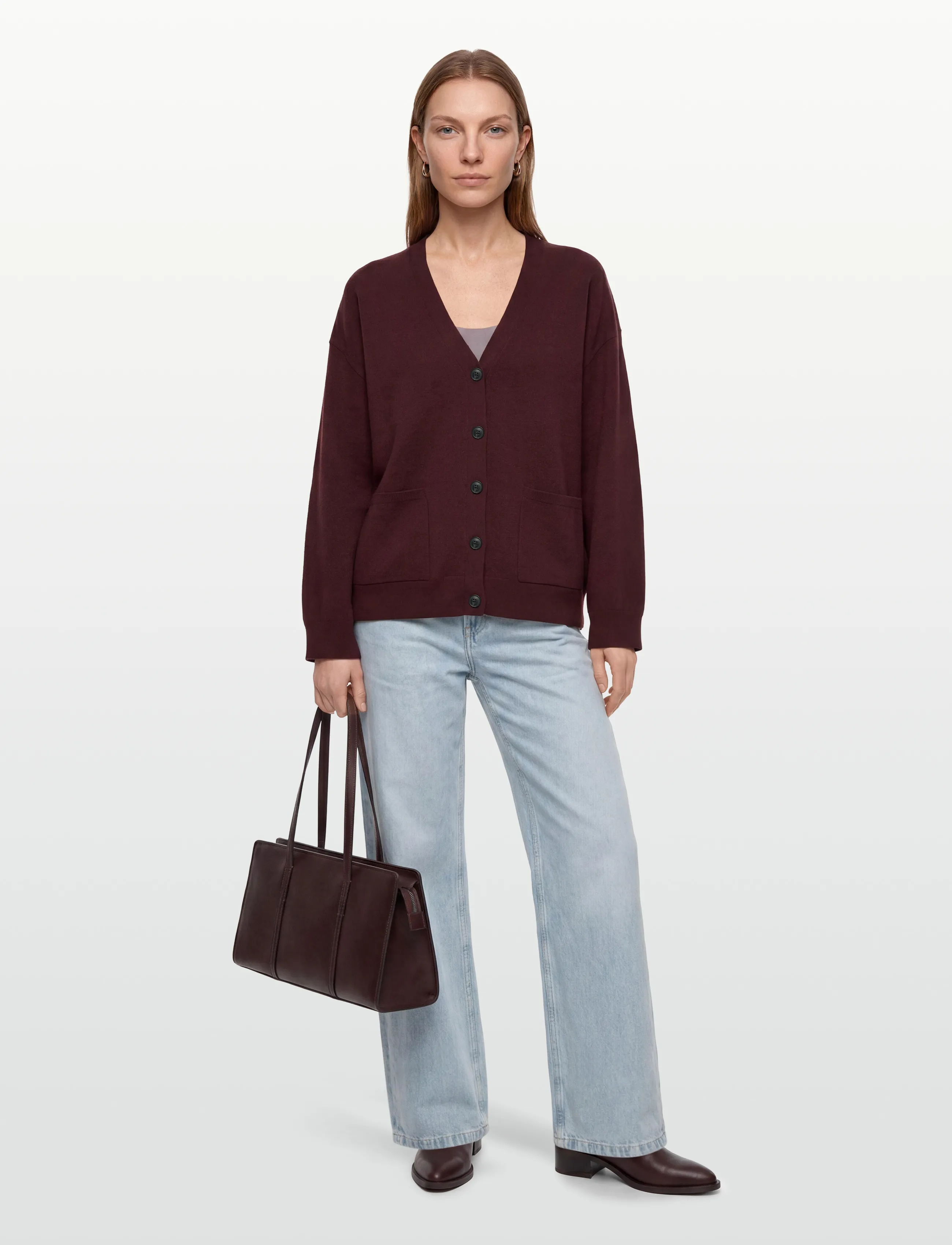 Tiger of Sweden Silvyiya Rws, S, Knitwear, Burgunderrot - Cardigans, Frauen