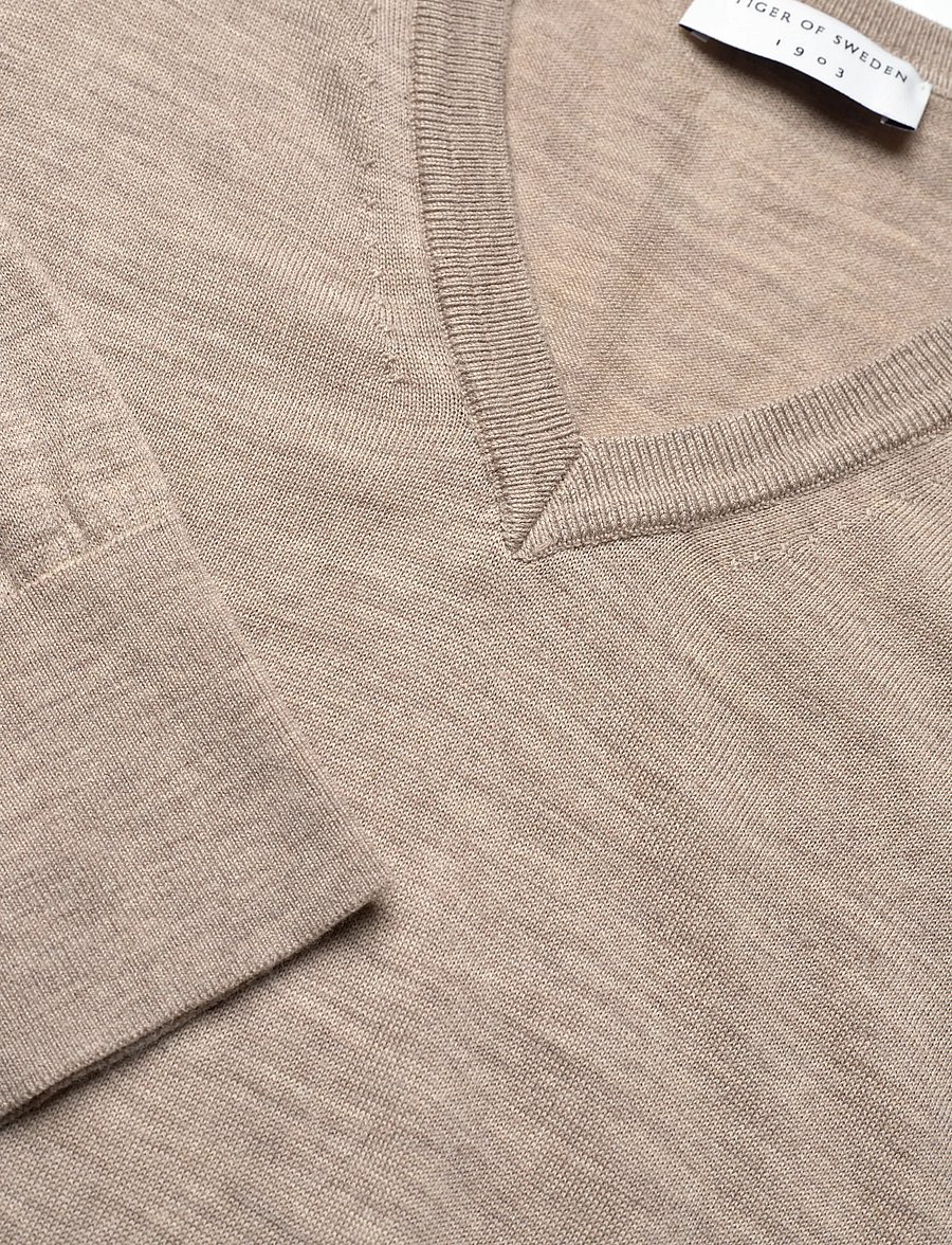 Tiger of Sweden - HAUL RWS - striktrøjer - light beige melange - 2