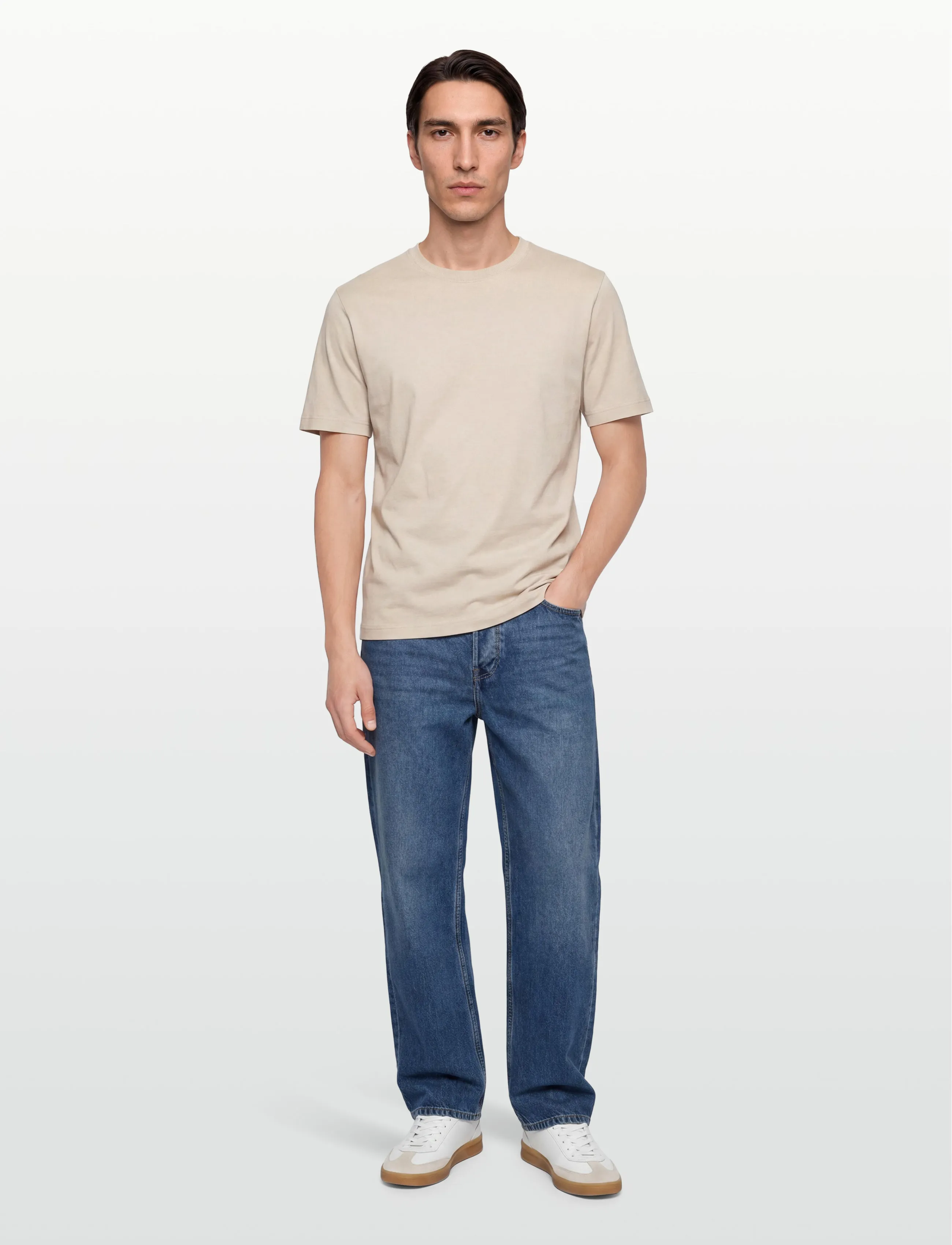 Tiger of Sweden PRO NB - Lühikeste varrukatega T-särgid - SELINE GREY / cream