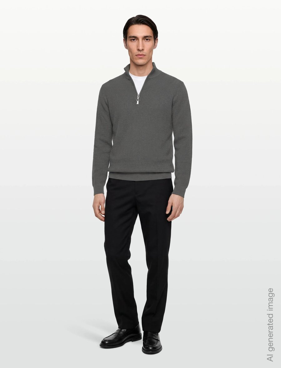 Tiger of Sweden - TRAVIS RWS - half zip - lead grey - 0