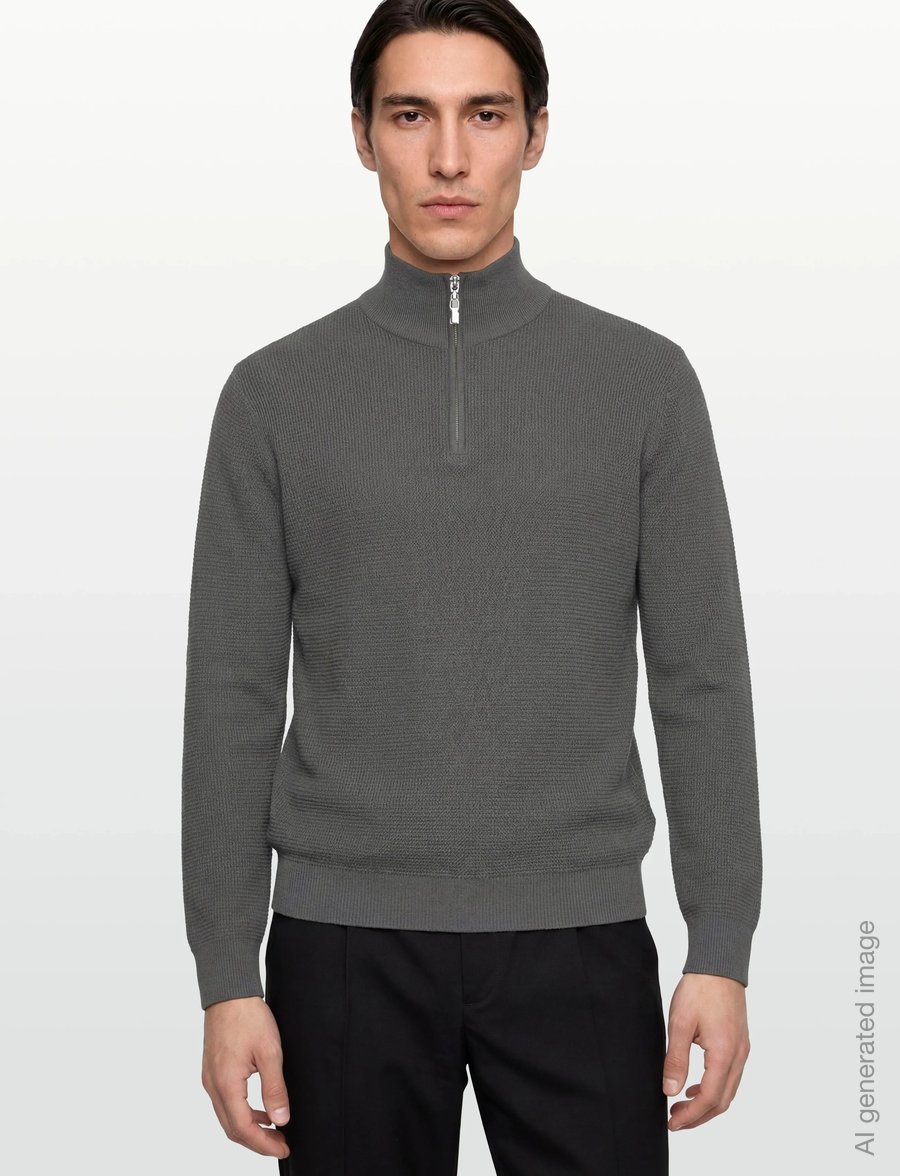 Tiger of Sweden - TRAVIS RWS - half zip - lead grey - 3