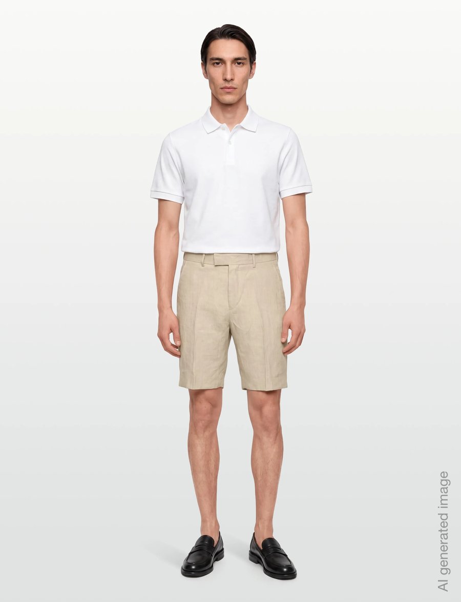 Tiger of Sweden - TROY - hørshorts - cream sand - 0