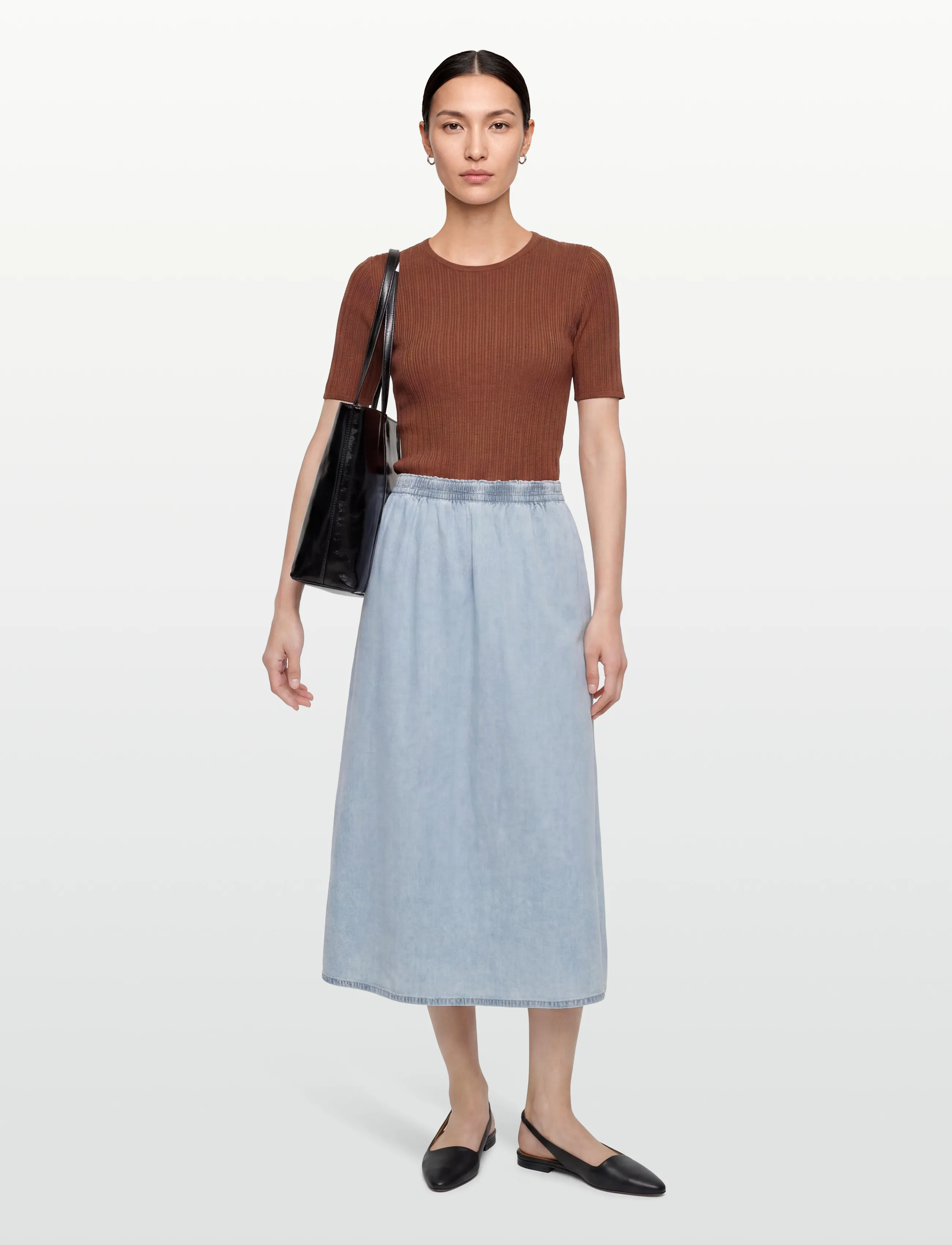 Tiger of Sweden MAE - T-shirts & Toppar - MOROCCAN SKY / brown