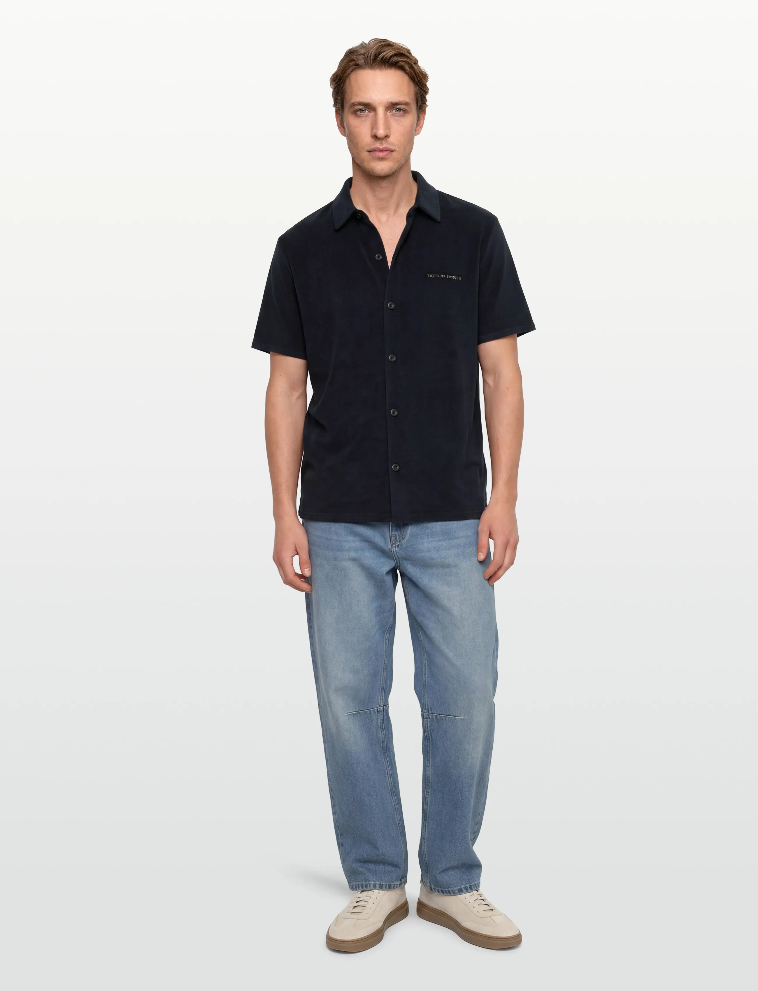 Tiger of Sweden Saint, XL, Navy, Skjorter > Kortærmede Shirts, Herre