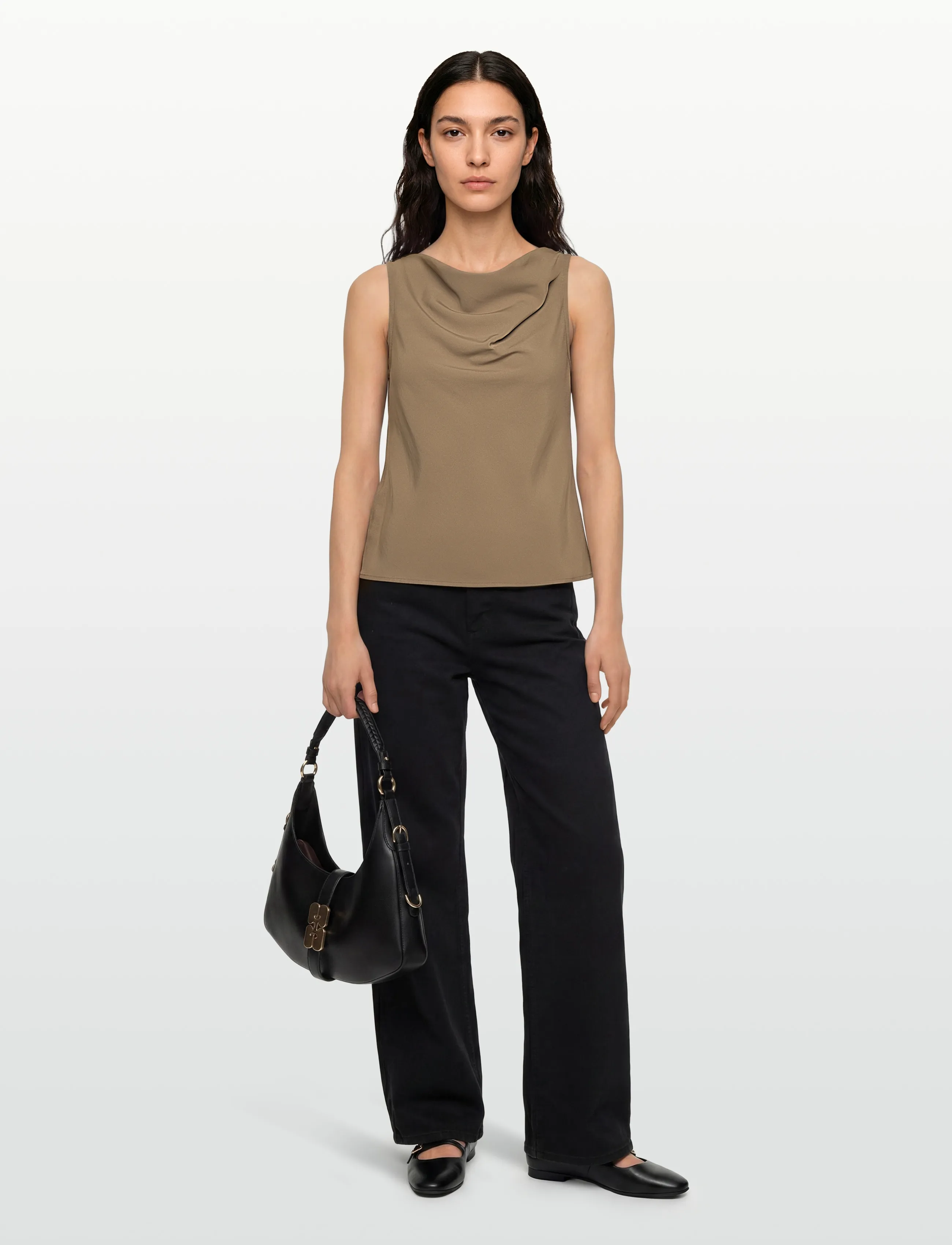 Tiger of Sweden HELVIE - T-shirts & Toppe - LEAD GREY / beige