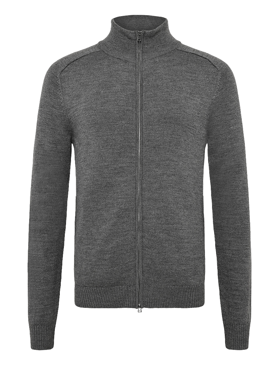 Tiger of Sweden - CASSIAN RWS - pullover mit durchgehendem reißverschluss - concrete melange - 0