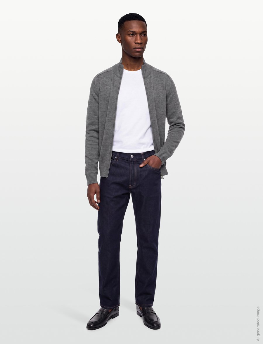 Tiger of Sweden - CASSIAN RWS - fullzip strik - concrete melange - 0