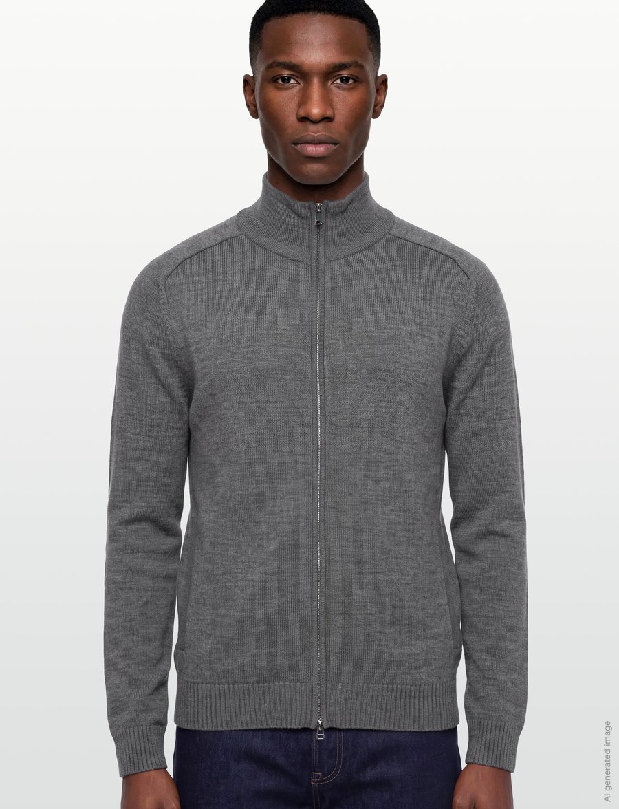 Tiger of Sweden - CASSIAN RWS - fullzip strik - concrete melange - 3
