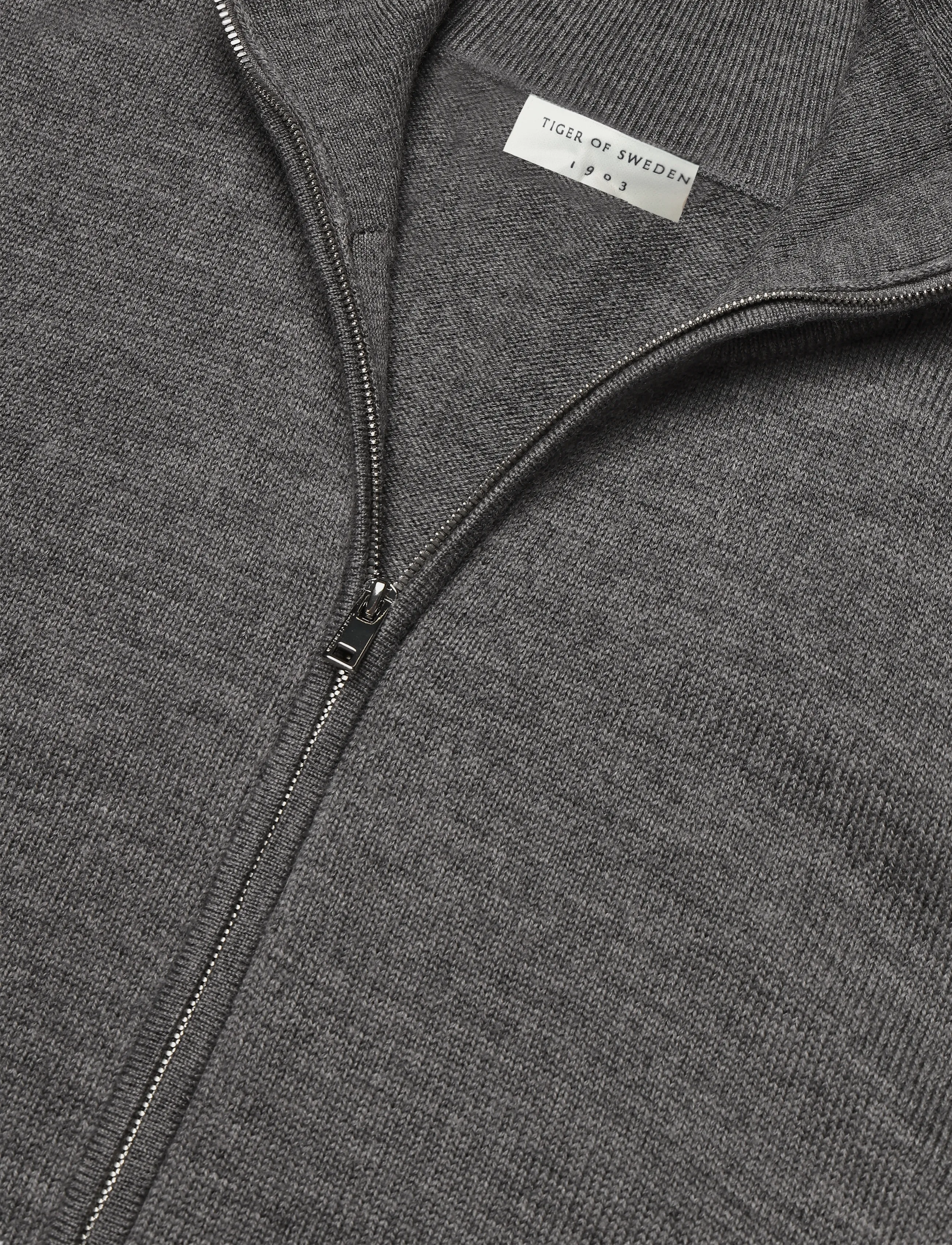 Tiger of Sweden - CASSIAN RWS - pullover mit durchgehendem reißverschluss - concrete melange - 2