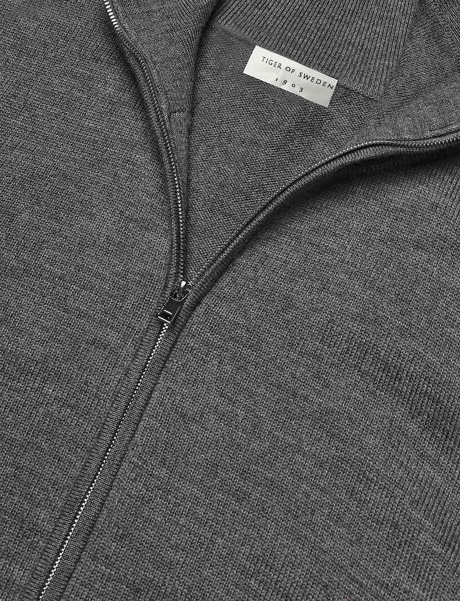 Tiger of Sweden - CASSIAN RWS - pullover mit durchgehendem reißverschluss - concrete melange - 2