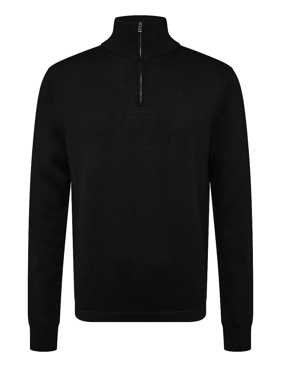 Tiger of Sweden - TRAVIS RWS - pullover mit halbem reißverschluss - black - 0