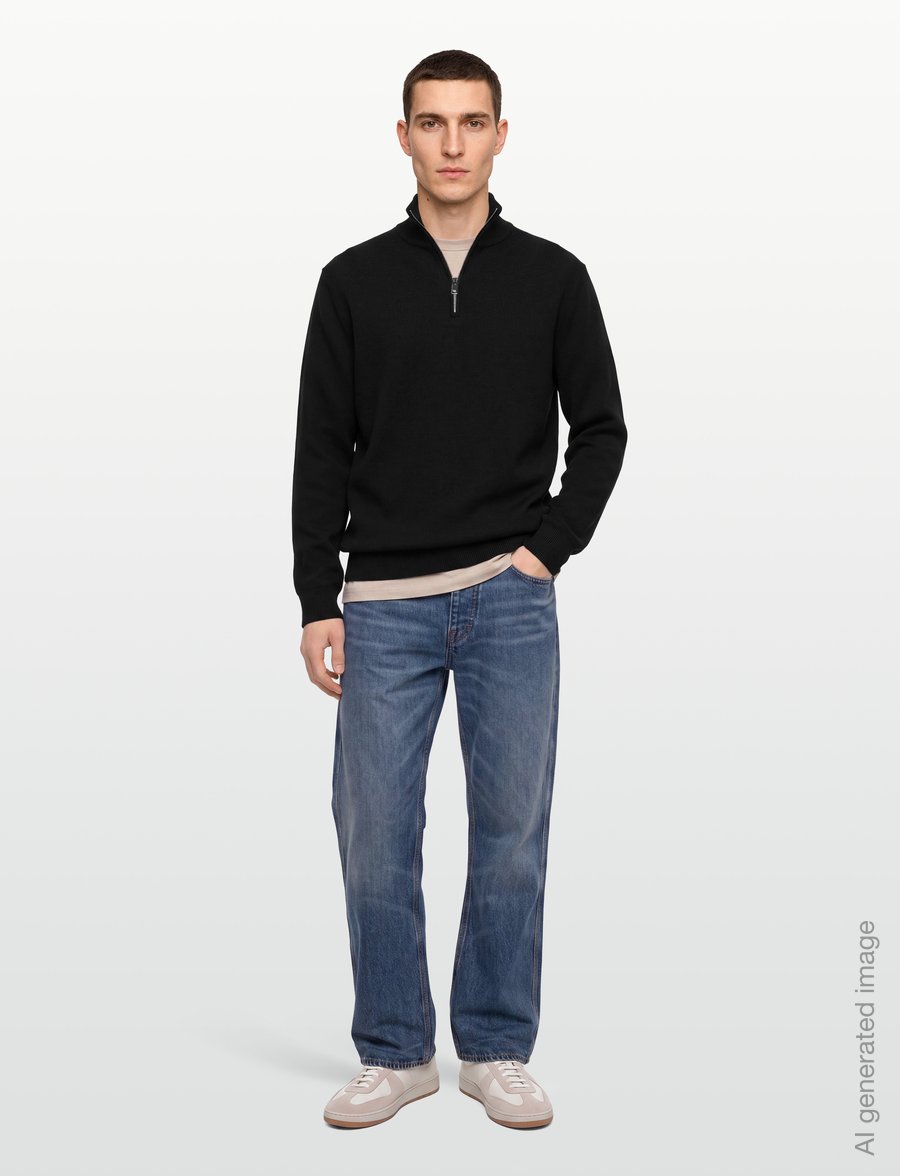 Tiger of Sweden - TRAVIS RWS - pullover mit halbem reißverschluss - black - 0