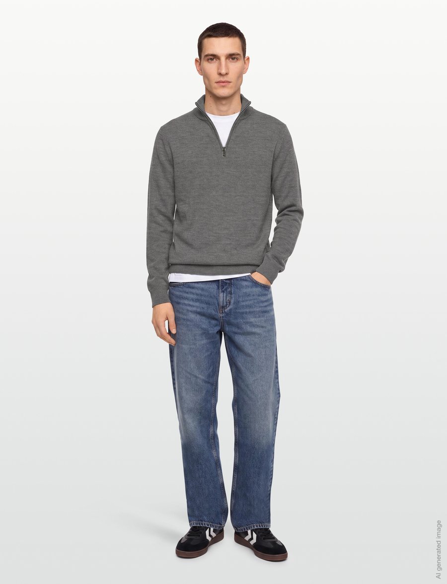 Tiger of Sweden - TRAVIS RWS - half zip-tröjor - concrete melange - 0