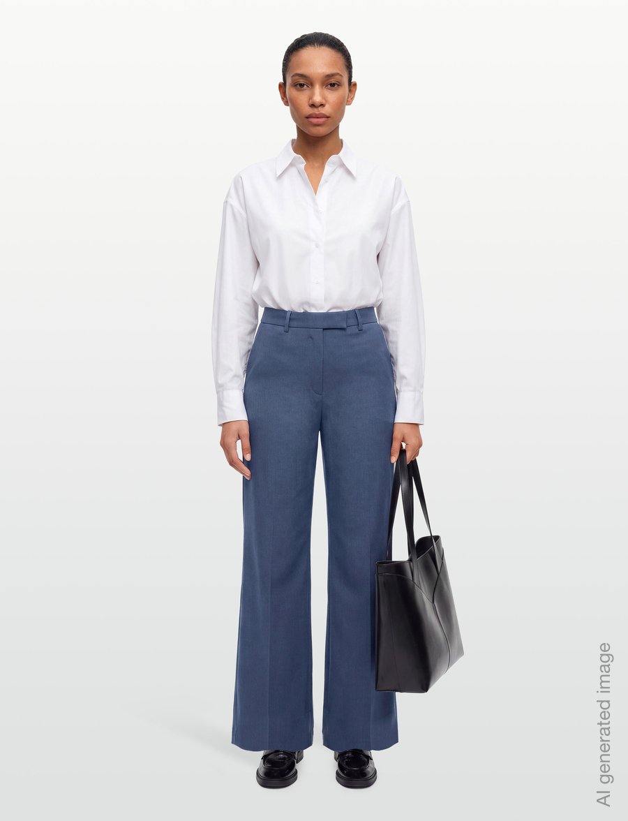 Tiger of Sweden - IRIT - wide leg trousers - steel blue - 0