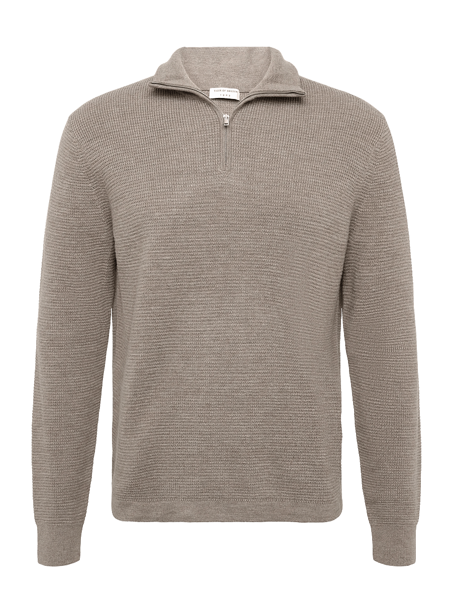 Tiger of Sweden - TRAVIS P RWS - pullover mit halbem reißverschluss - beige melange - 0