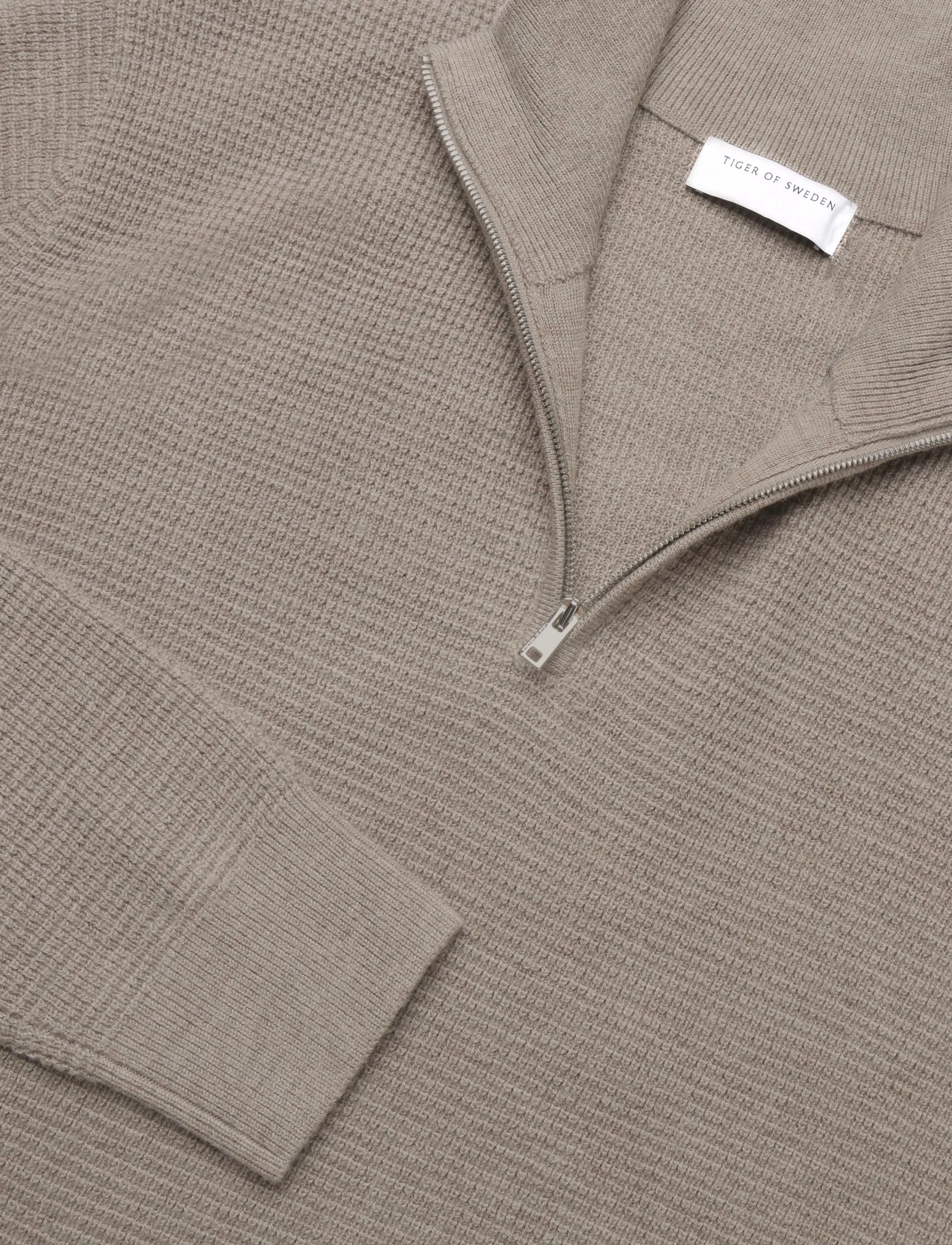Tiger of Sweden - TRAVIS P RWS - pullover mit halbem reißverschluss - beige melange - 2