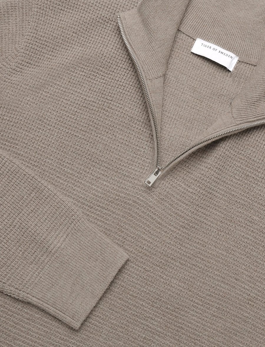 Tiger of Sweden - TRAVIS P RWS - pullover mit halbem reißverschluss - beige melange - 2