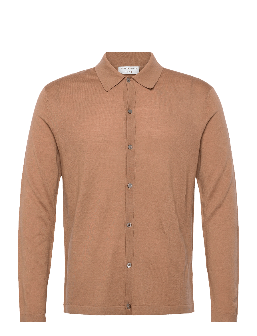 Tiger of Sweden - VERKLIN RWS - poloer i strik med lange ærmer - caramel - 1