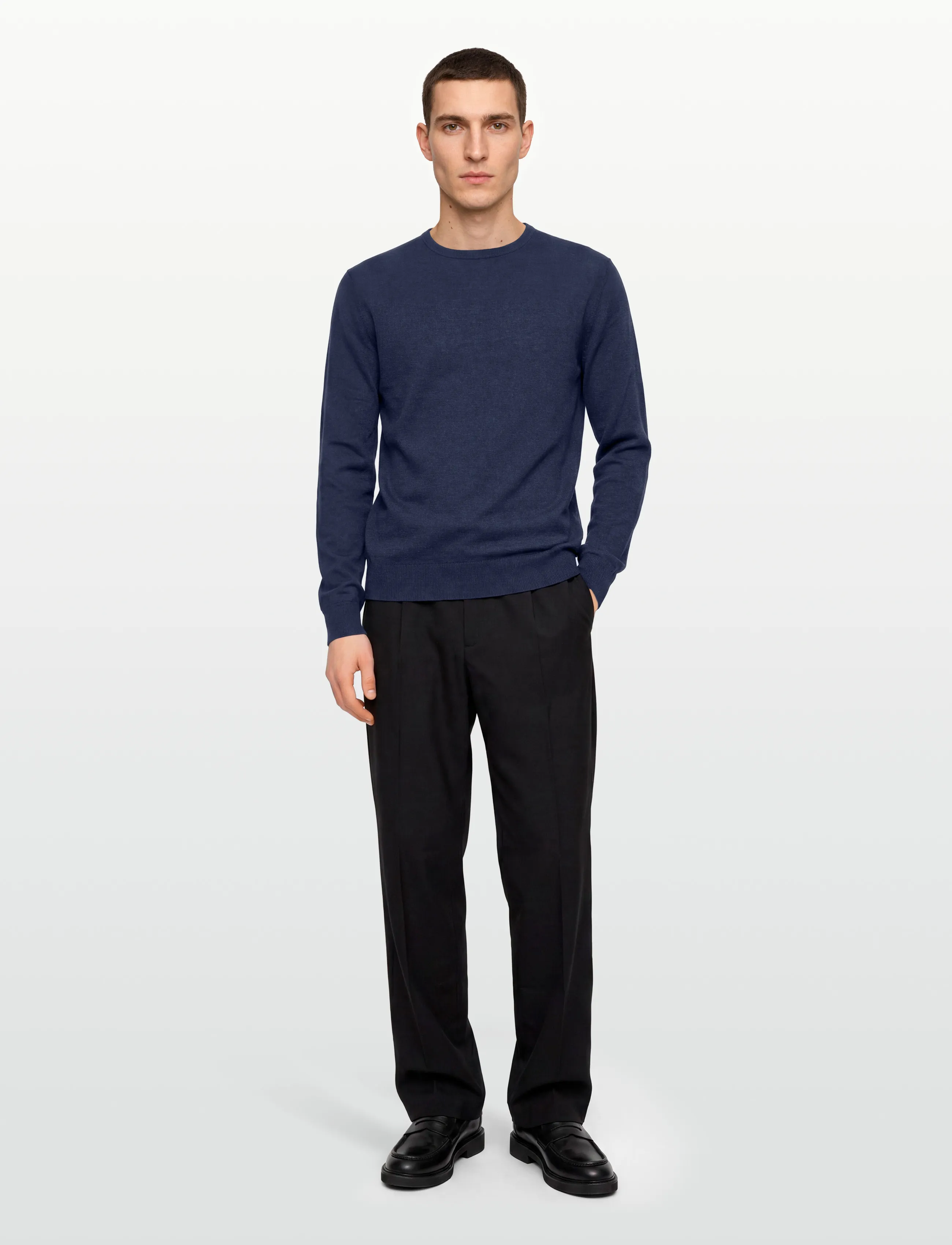 Tiger of Sweden Connor L, S, Knitwear, Marineblau - Round Necks, Männerswear