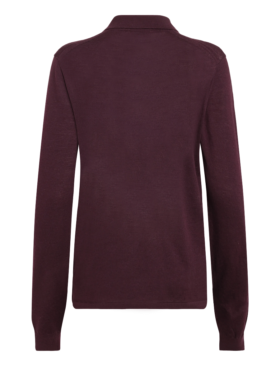 Tiger of Sweden - EROSS RWS - poloer i strik med lange ærmer - aubergine - 1