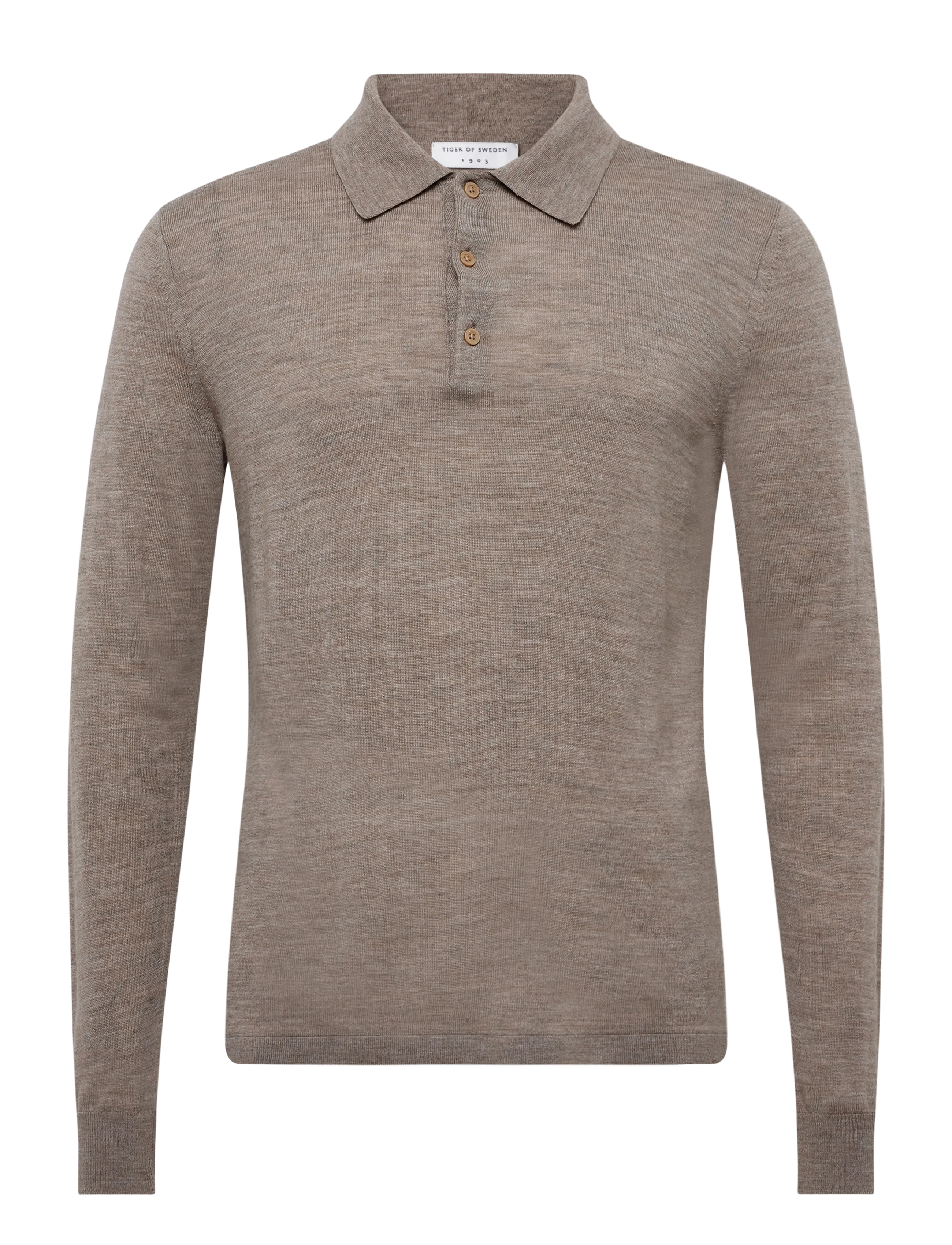 Tiger of Sweden - EROSS RWS - long-sleeved knitted polos - beige melange - 1