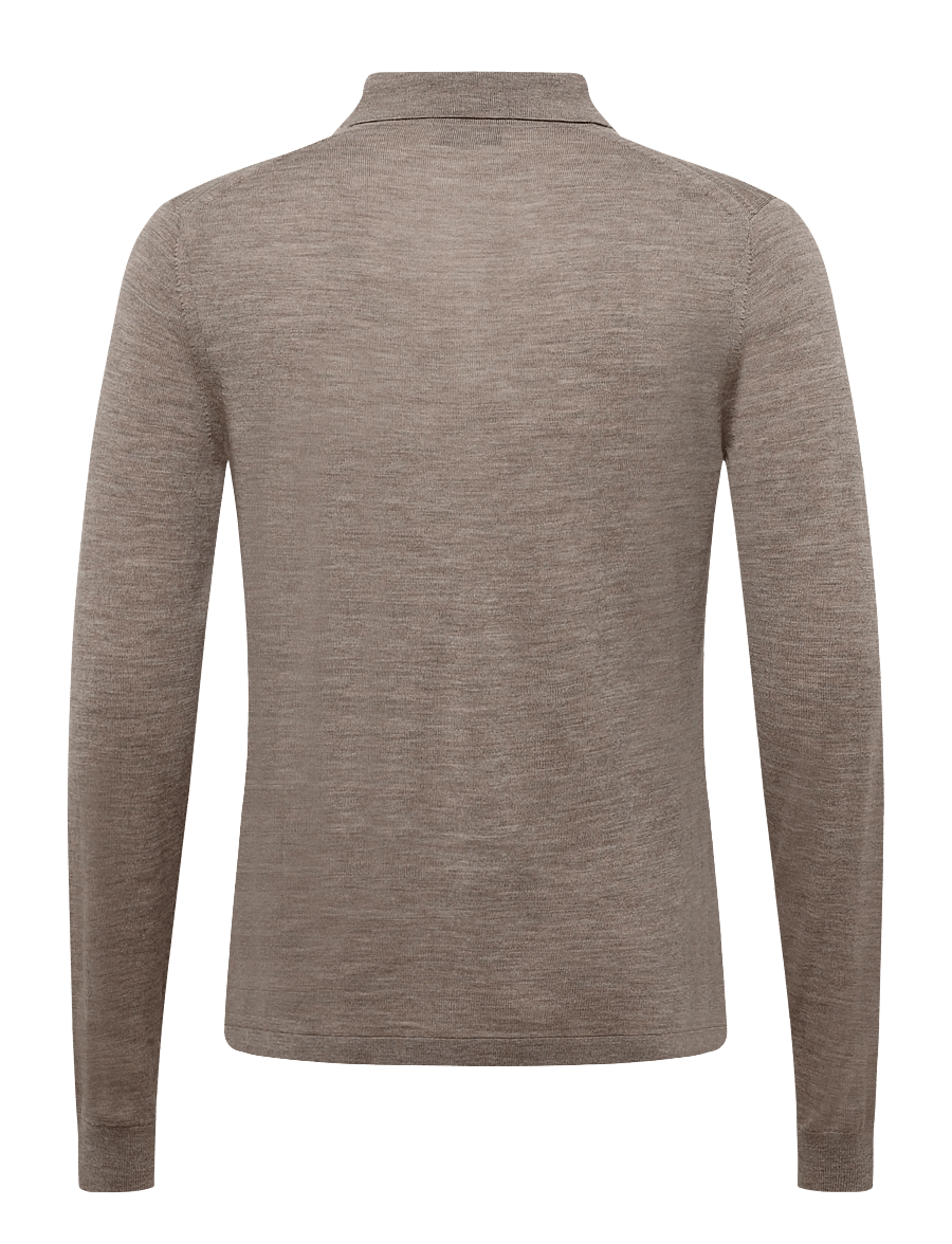 Tiger of Sweden - EROSS RWS - poloer i strik med lange ærmer - beige melange - 2