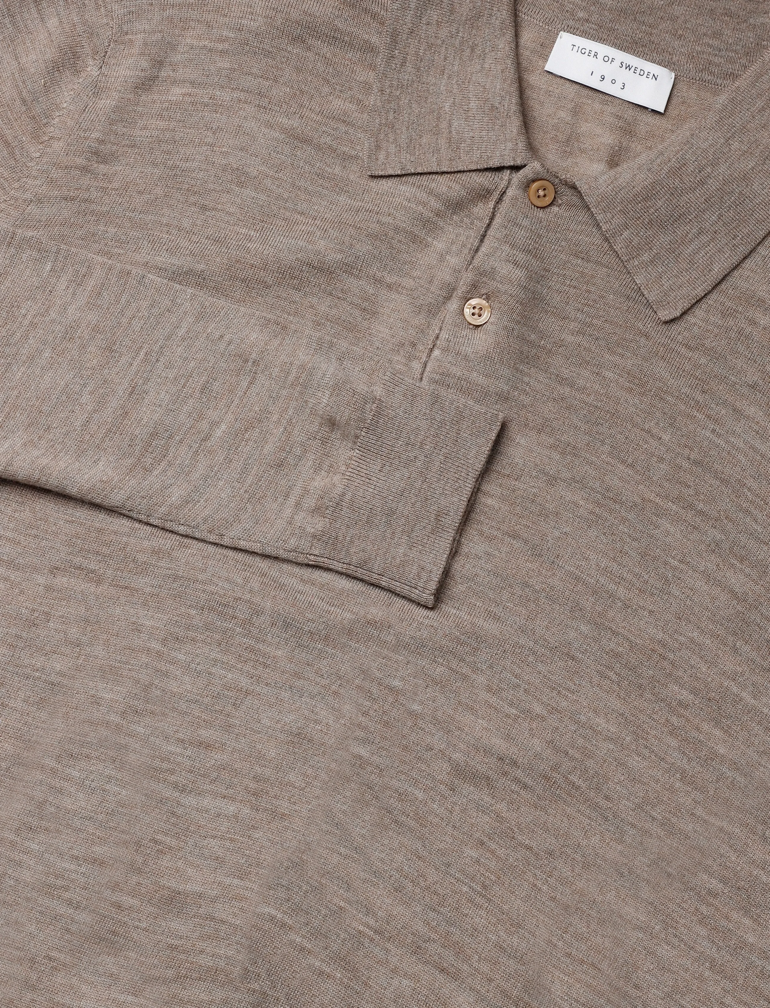 Tiger of Sweden - EROSS RWS - long-sleeved knitted polos - beige melange - 5