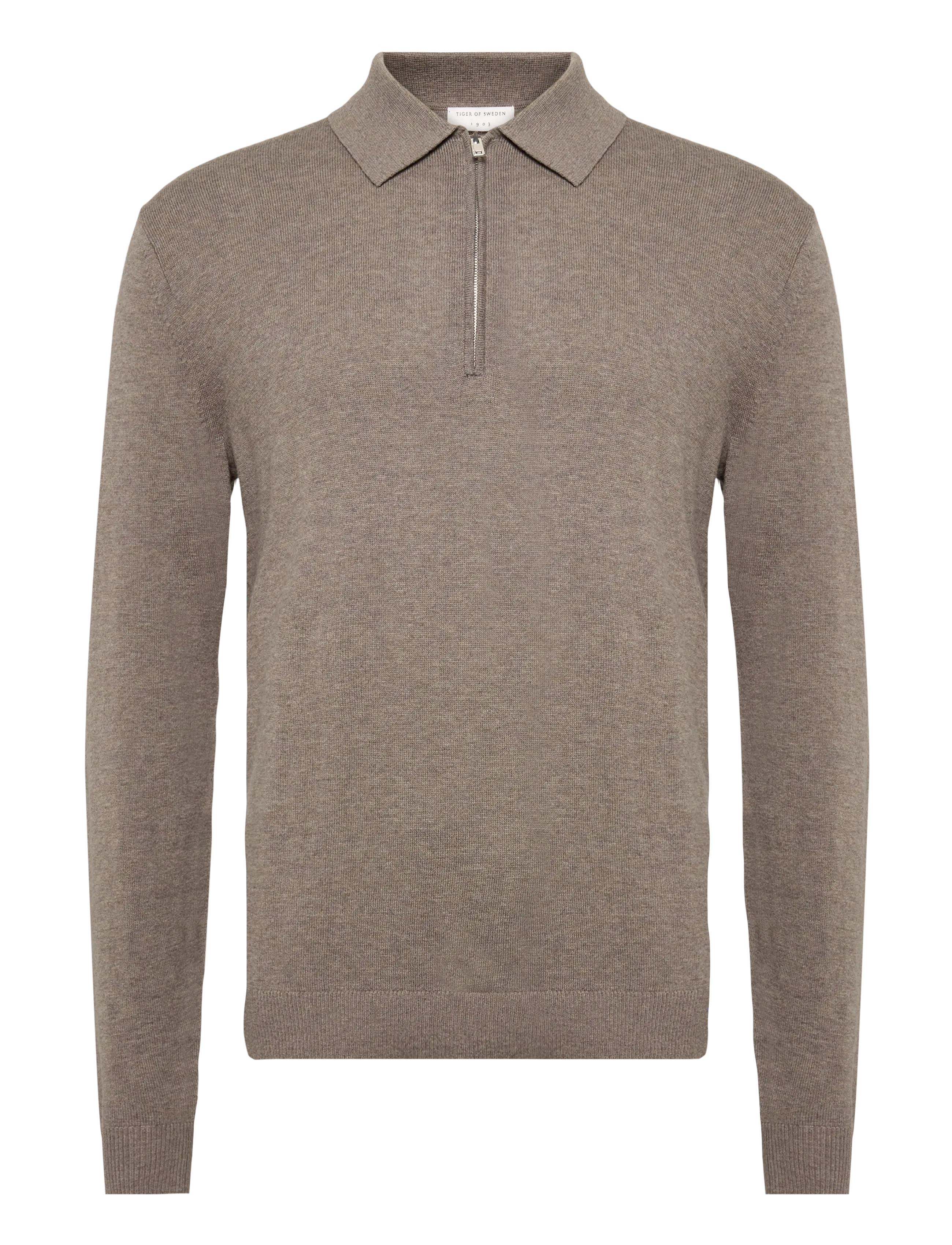 Tiger of Sweden ORBIT RWS - Half zip jumpers - DARK STONE MELANGE / brown