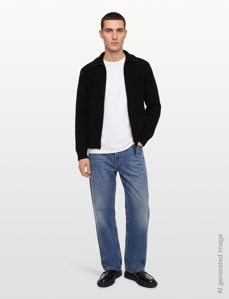 Tiger of Sweden - NIALL - pullover mit durchgehendem reißverschluss - black - 0