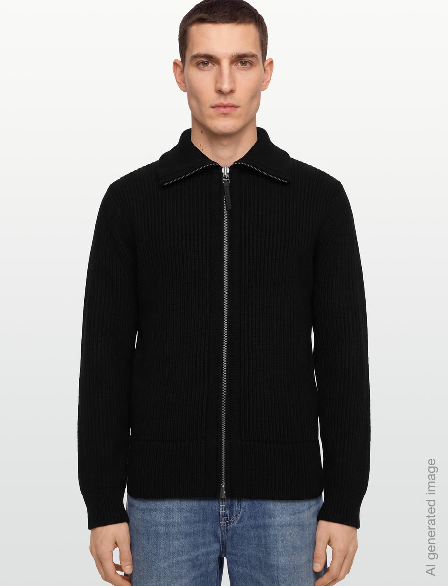 Tiger of Sweden - NIALL - pullover mit durchgehendem reißverschluss - black - 3
