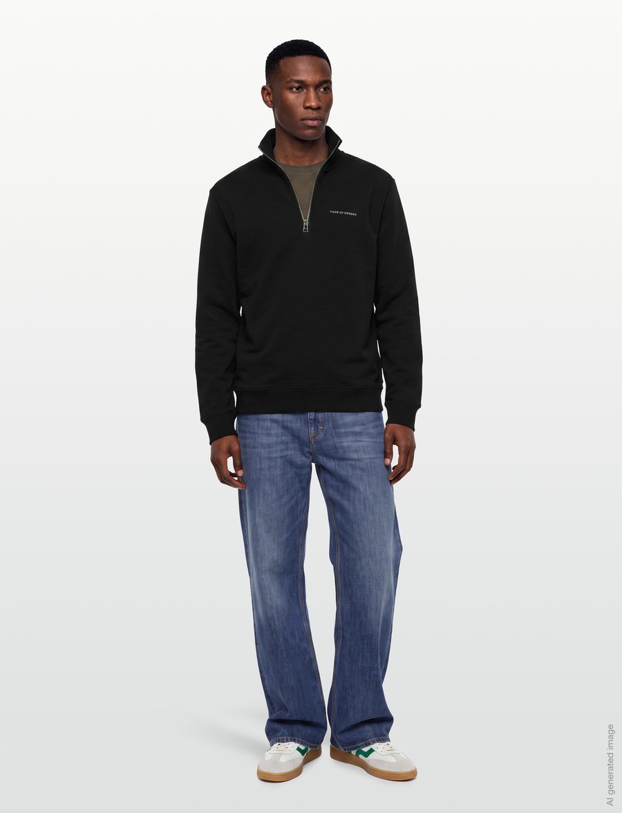 Tiger of Sweden - MARLON - halfzip strik - black - 0