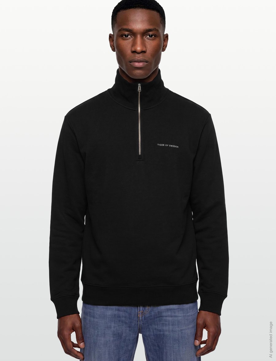 Tiger of Sweden - MARLON - halfzip strik - black - 3