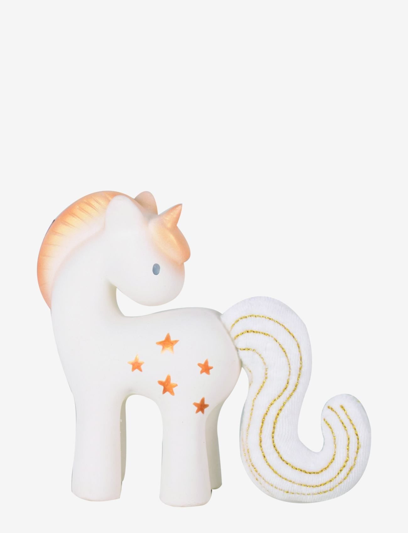 Tikiri - Natural Rubber Star Unicorn - vauvan purulelut - white & gold - 0