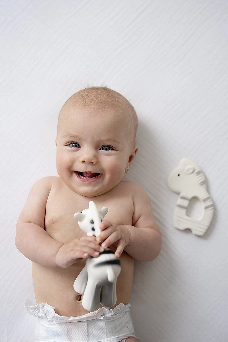 Tikiri - Naturgummi Zebra Bidedyr - white & black - 3