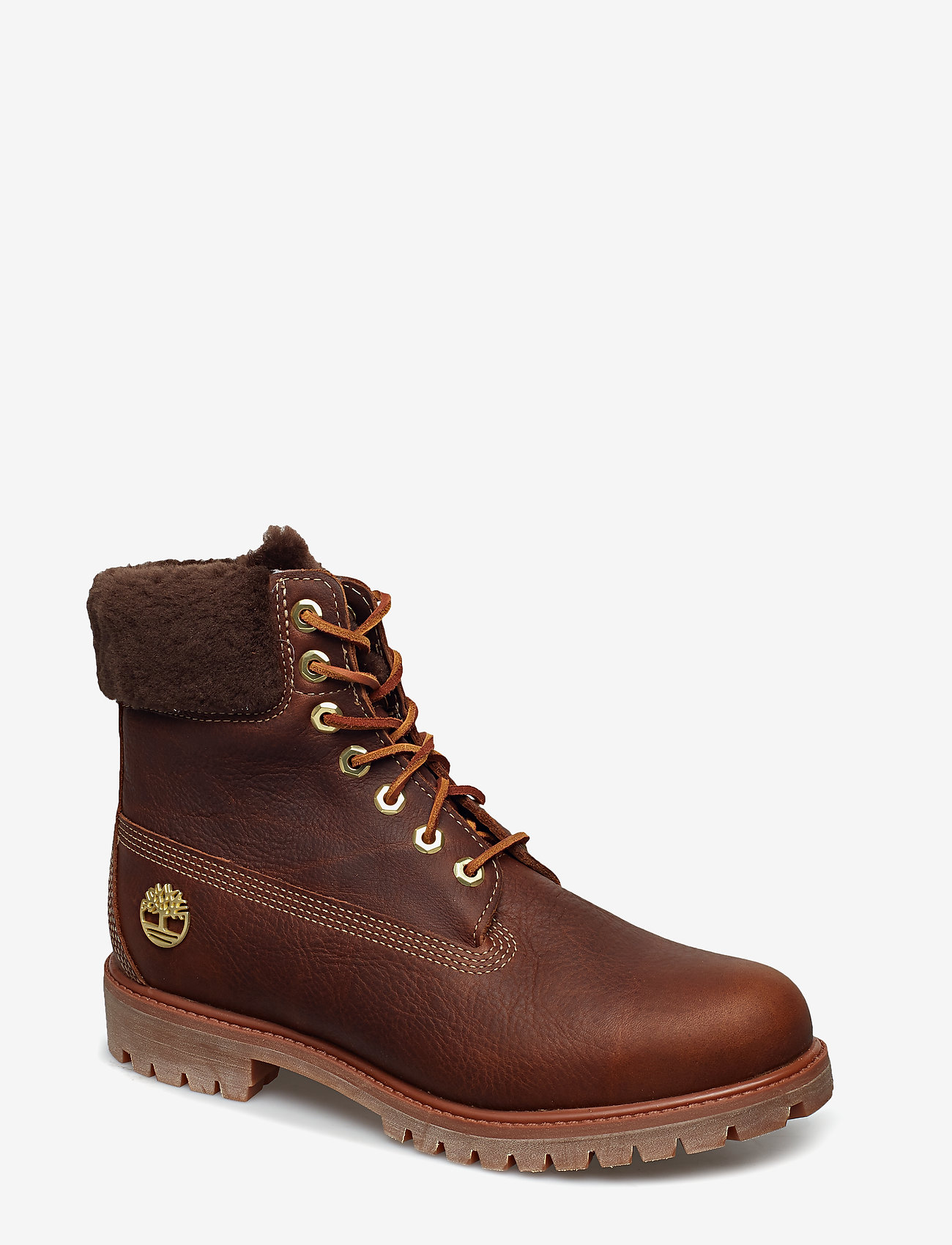 Timberland - 6 in Premium Boot w/Shearling Collar - teak - 0