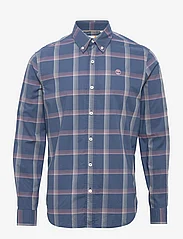 Timberland - LS Strtch Poplin Check - ternede skjorter - dark denim yd - 0