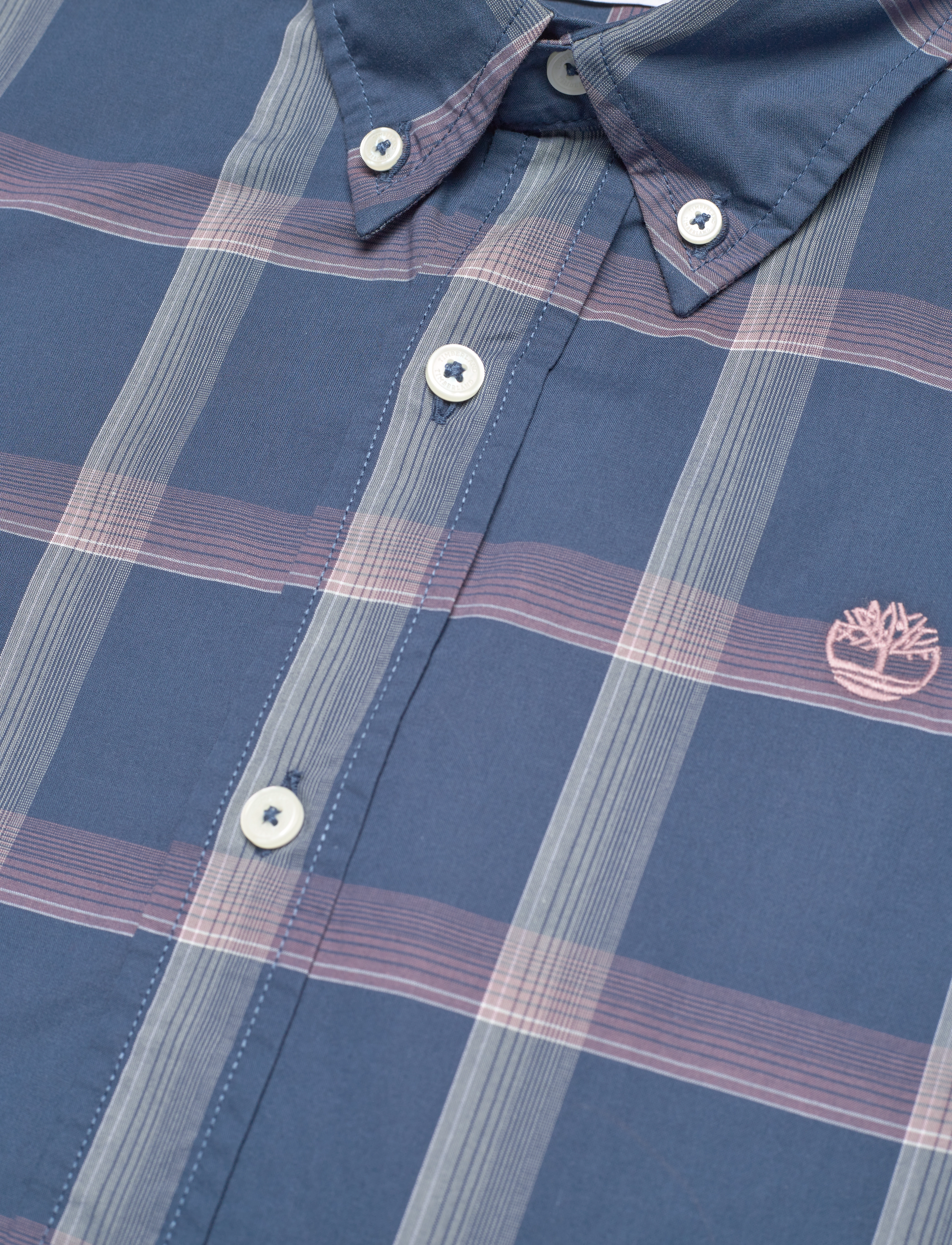 Timberland - LS Strtch Poplin Check - dark denim yd - 4