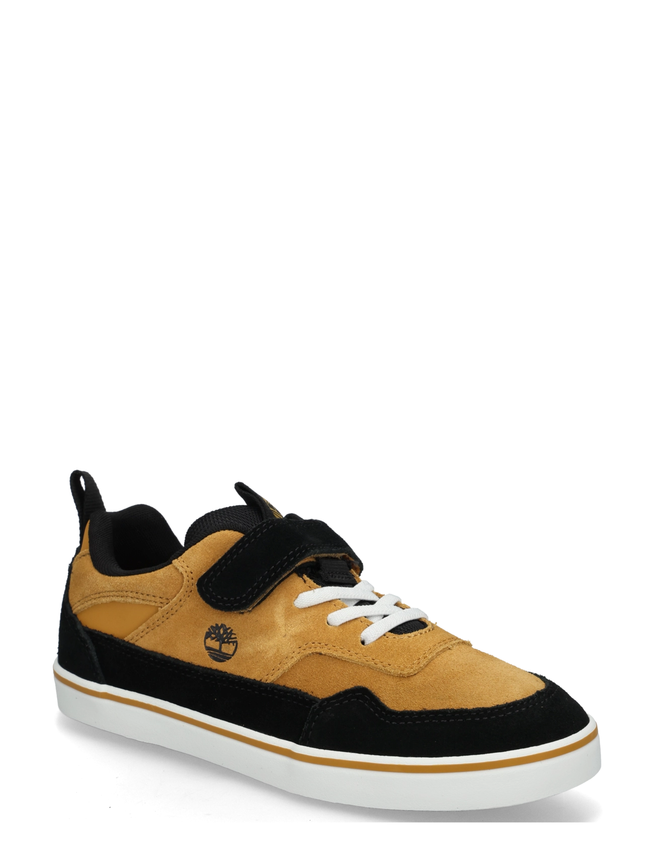 Timberland LOW HOOK & LOOP SNEAKER - Niedriger Schnitt - WHT SUEDE / brown